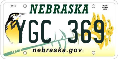 NE license plate YGC369