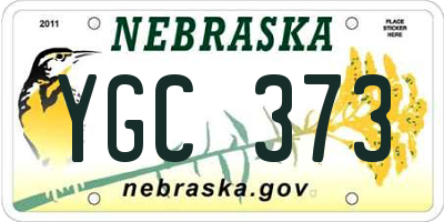 NE license plate YGC373