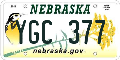 NE license plate YGC377