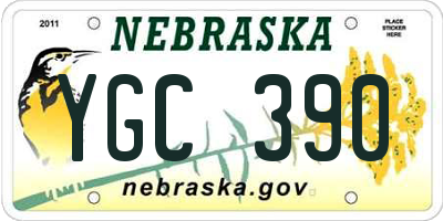 NE license plate YGC390