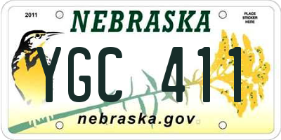 NE license plate YGC411
