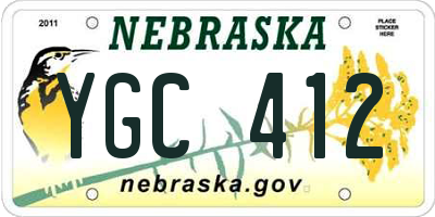 NE license plate YGC412