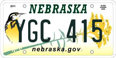 NE license plate YGC415
