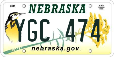 NE license plate YGC474