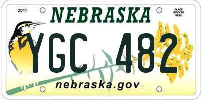 NE license plate YGC482