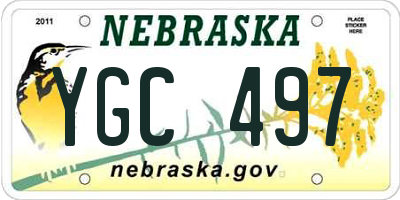 NE license plate YGC497