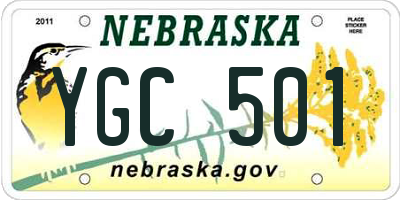 NE license plate YGC501