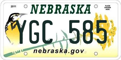 NE license plate YGC585