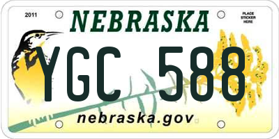 NE license plate YGC588