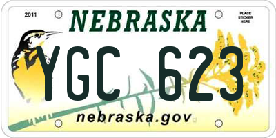 NE license plate YGC623