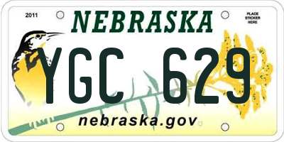 NE license plate YGC629