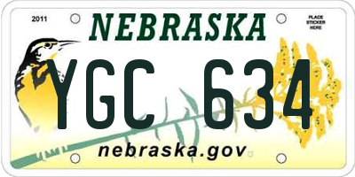 NE license plate YGC634