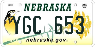NE license plate YGC653