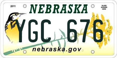 NE license plate YGC676