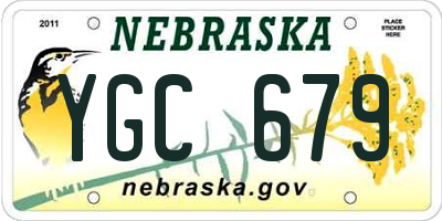 NE license plate YGC679