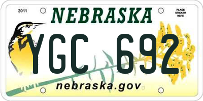 NE license plate YGC692