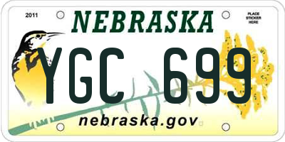 NE license plate YGC699