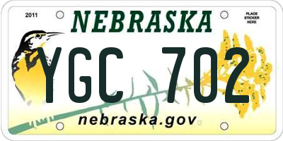 NE license plate YGC702
