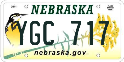 NE license plate YGC717