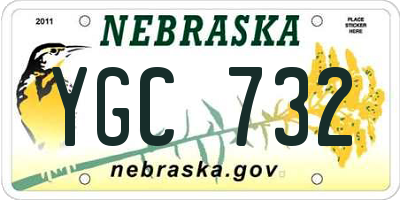NE license plate YGC732