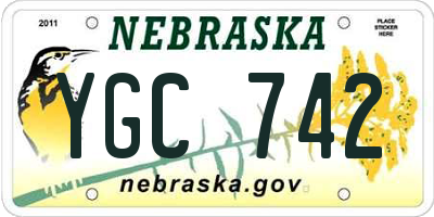 NE license plate YGC742