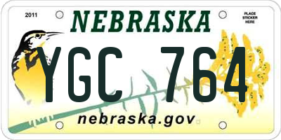 NE license plate YGC764