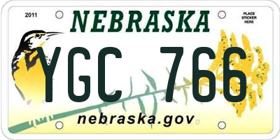 NE license plate YGC766