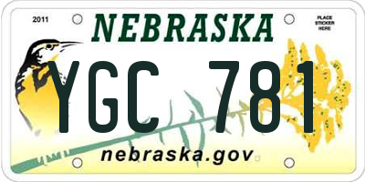 NE license plate YGC781