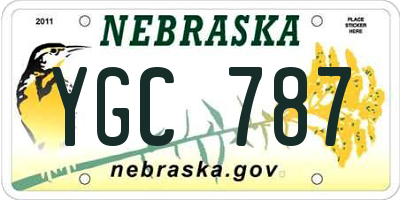 NE license plate YGC787