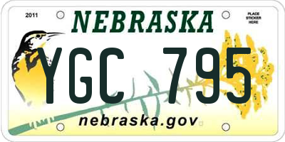 NE license plate YGC795