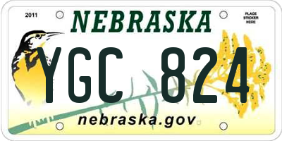 NE license plate YGC824