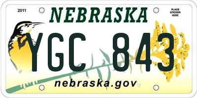 NE license plate YGC843