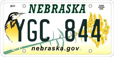 NE license plate YGC844