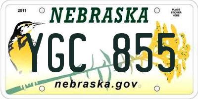 NE license plate YGC855