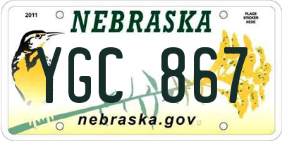 NE license plate YGC867