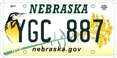 NE license plate YGC887