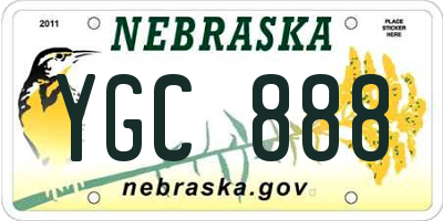 NE license plate YGC888