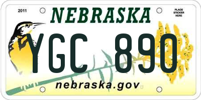 NE license plate YGC890