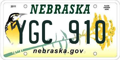 NE license plate YGC910