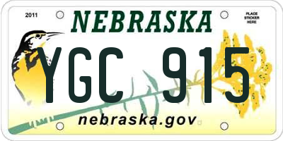 NE license plate YGC915