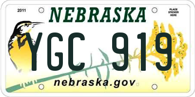 NE license plate YGC919