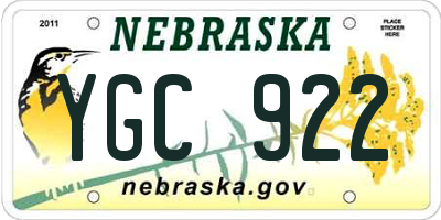 NE license plate YGC922