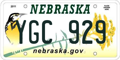 NE license plate YGC929