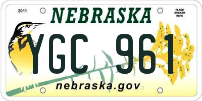 NE license plate YGC961