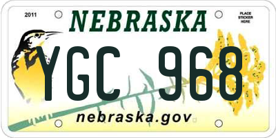 NE license plate YGC968