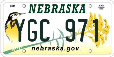 NE license plate YGC971
