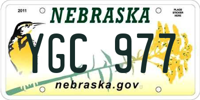 NE license plate YGC977
