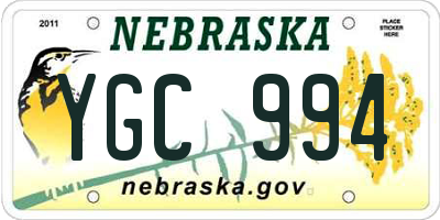 NE license plate YGC994