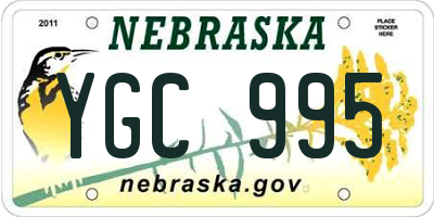 NE license plate YGC995