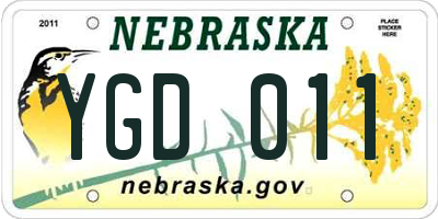 NE license plate YGD011